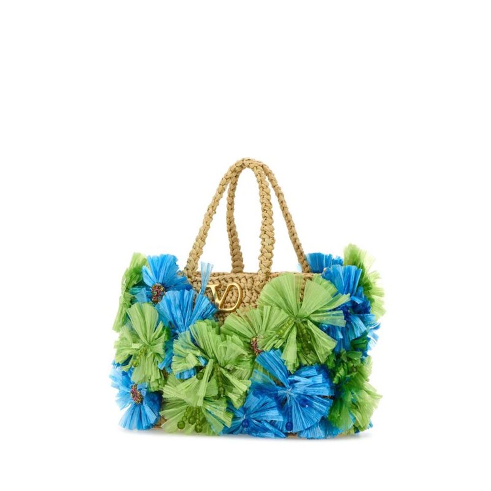 Valentino Garavani Women Embellished Raffia Vlogo Signature Handbag - Picture 2 of 2